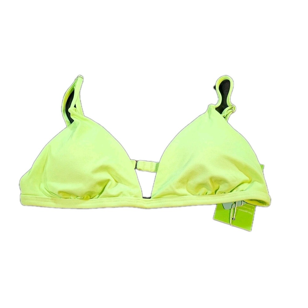 AQUA EVE Womens Neon Green Adjustable Triangle Bikini Top Size M 1-00715